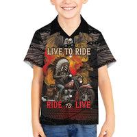 Indian Motorcycle Family Matching Tank Maxi Dress and Hawaiian Shirt Live To Ride Skull Biker Native American - Wonder Print Shop