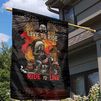 Indian Motorcycle Garden Flag Live To Ride Skull Biker Native American - Wonder Print Shop