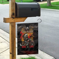 Indian Motorcycle Garden Flag Live To Ride Skull Biker Native American - Wonder Print Shop