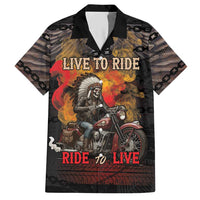 Indian Motorcycle Hawaiian Shirt Live To Ride Skull Biker Native American - Wonder Print Shop