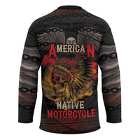 Indian Motorcycle Hockey Jersey Live To Ride Skull Biker Native American - Wonder Print Shop