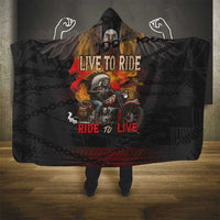 Indian Motorcycle Hooded Blanket Live To Ride Skull Biker Native American - Wonder Print Shop