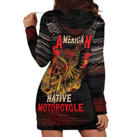 Indian Motorcycle Hoodie Dress Live To Ride Skull Biker Native American - Wonder Print Shop