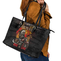 Indian Motorcycle Leather Tote Bag Live To Ride Skull Biker Native American - Wonder Print Shop