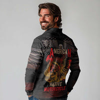 Indian Motorcycle Long Sleeve Polo Shirt Live To Ride Skull Biker Native American - Wonder Print Shop