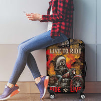 Indian Motorcycle Luggage Cover Live To Ride Skull Biker Native American - Wonder Print Shop