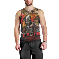 Indian Motorcycle Men Tank Top Live To Ride Skull Biker Native American - Wonder Print Shop
