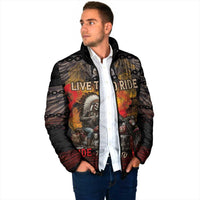Indian Motorcycle Padded Jacket Live To Ride Skull Biker Native American - Wonder Print Shop