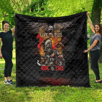 Indian Motorcycle Quilt Live To Ride Skull Biker Native American - Wonder Print Shop