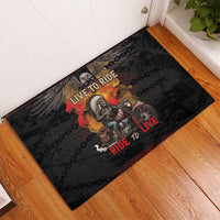 Indian Motorcycle Rubber Doormat Live To Ride Skull Biker Native American - Wonder Print Shop