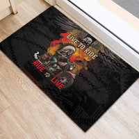 Indian Motorcycle Rubber Doormat Live To Ride Skull Biker Native American - Wonder Print Shop
