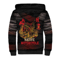 Indian Motorcycle Sherpa Hoodie Live To Ride Skull Biker Native American - Wonder Print Shop