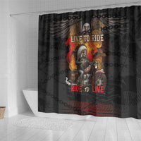 Indian Motorcycle Shower Curtain Live To Ride Skull Biker Native American - Wonder Print Shop