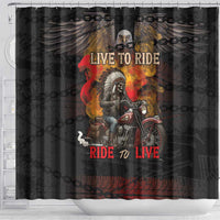 Indian Motorcycle Shower Curtain Live To Ride Skull Biker Native American - Wonder Print Shop