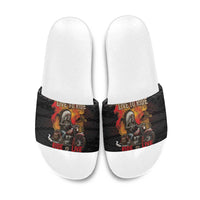 Indian Motorcycle Slide Sandals Live To Ride Skull Biker Native American - Wonder Print Shop