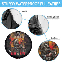 Indian Motorcycle Spare Tire Cover Live To Ride Skull Biker Native American - Wonder Print Shop
