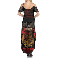 Indian Motorcycle Summer Maxi Dress Live To Ride Skull Biker Native American - Wonder Print Shop