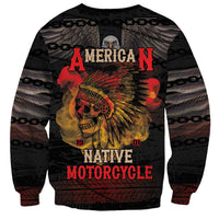 Indian Motorcycle Sweatshirt Live To Ride Skull Biker Native American - Wonder Print Shop