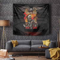 Indian Motorcycle Tapestry Live To Ride Skull Biker Native American - Wonder Print Shop