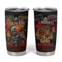 Indian Motorcycle Tumbler Cup Live To Ride Skull Biker Native American - Wonder Print Shop