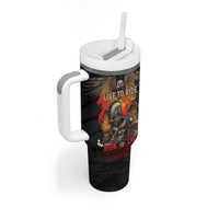 Indian Motorcycle Tumbler With Handle Live To Ride Skull Biker Native American - Wonder Print Shop