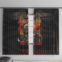 Indian Motorcycle Window Curtain Live To Ride Skull Biker Native American - Wonder Print Shop