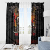Indian Motorcycle Window Curtain Live To Ride Skull Biker Native American - Wonder Print Shop