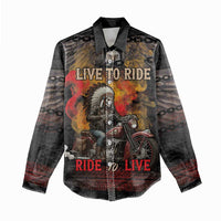 Indian Motorcycle Women Casual Shirt Live To Ride Skull Biker Native American - Wonder Print Shop