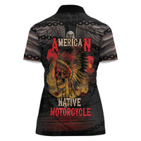 Indian Motorcycle Women Polo Shirt Live To Ride Skull Biker Native American - Wonder Print Shop