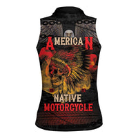 Indian Motorcycle Women Sleeveless Polo Shirt Live To Ride Skull Biker Native American - Wonder Print Shop