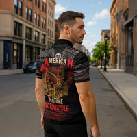 Indian Motorcycle Zipper Polo Shirt Live To Ride Skull Biker Native American - Wonder Print Shop