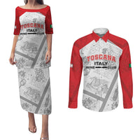 Personalized Italy Tuscany Couples Matching Puletasi and Long Sleeve Button Shirt Toscana Wine Club - Wonder Print Shop