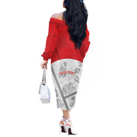 Personalized Italy Tuscany Off The Shoulder Long Sleeve Dress Toscana Wine Club - Wonder Print Shop