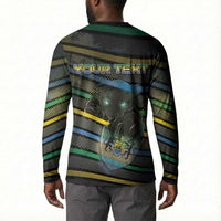 Personalized Gabon Button Sweatshirt Panther Strike Striped Style