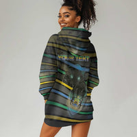 Personalized Gabon Hoodie Dress Panther Strike Striped Style