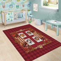 Zodiac Signs Area Rug The Fire Element Baroque Hearts Card