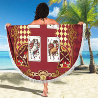 Zodiac Signs Beach Blanket The Fire Element Baroque Hearts Card