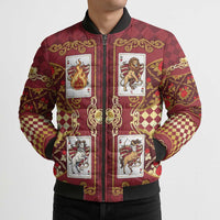Zodiac Signs Bomber Puffer Jacket The Fire Element Baroque Hearts Card