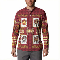 Zodiac Signs Button Sweatshirt The Fire Element Baroque Hearts Card