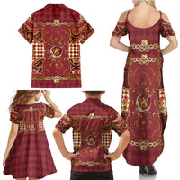 Zodiac Signs Family Matching Summer Maxi Dress and Hawaiian Shirt The Fire Element Baroque Hearts Card