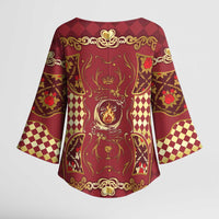 Zodiac Signs Kimono Sleeve Blouse The Fire Element Baroque Hearts Card