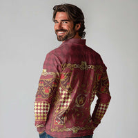 Zodiac Signs Long Sleeve Polo Shirt The Fire Element Baroque Hearts Card