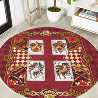 Zodiac Signs Round Carpet The Fire Element Baroque Hearts Card