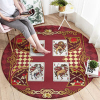 Zodiac Signs Round Carpet The Fire Element Baroque Hearts Card