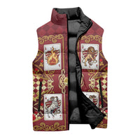 Zodiac Signs Sleeveless Puffer Jacket The Fire Element Baroque Hearts Card