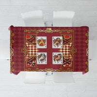 Zodiac Signs Tablecloth The Fire Element Baroque Hearts Card