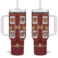 Zodiac Signs Tumbler With Handle The Fire Element Baroque Hearts Card