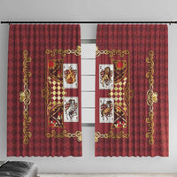 Zodiac Signs Window Curtain The Fire Element Baroque Hearts Card
