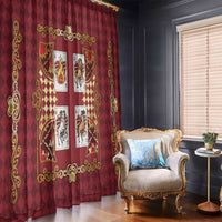 Zodiac Signs Window Curtain The Fire Element Baroque Hearts Card