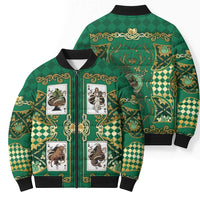 Zodiac Signs Bomber Puffer Jacket The Earth Element Baroque Spades Card